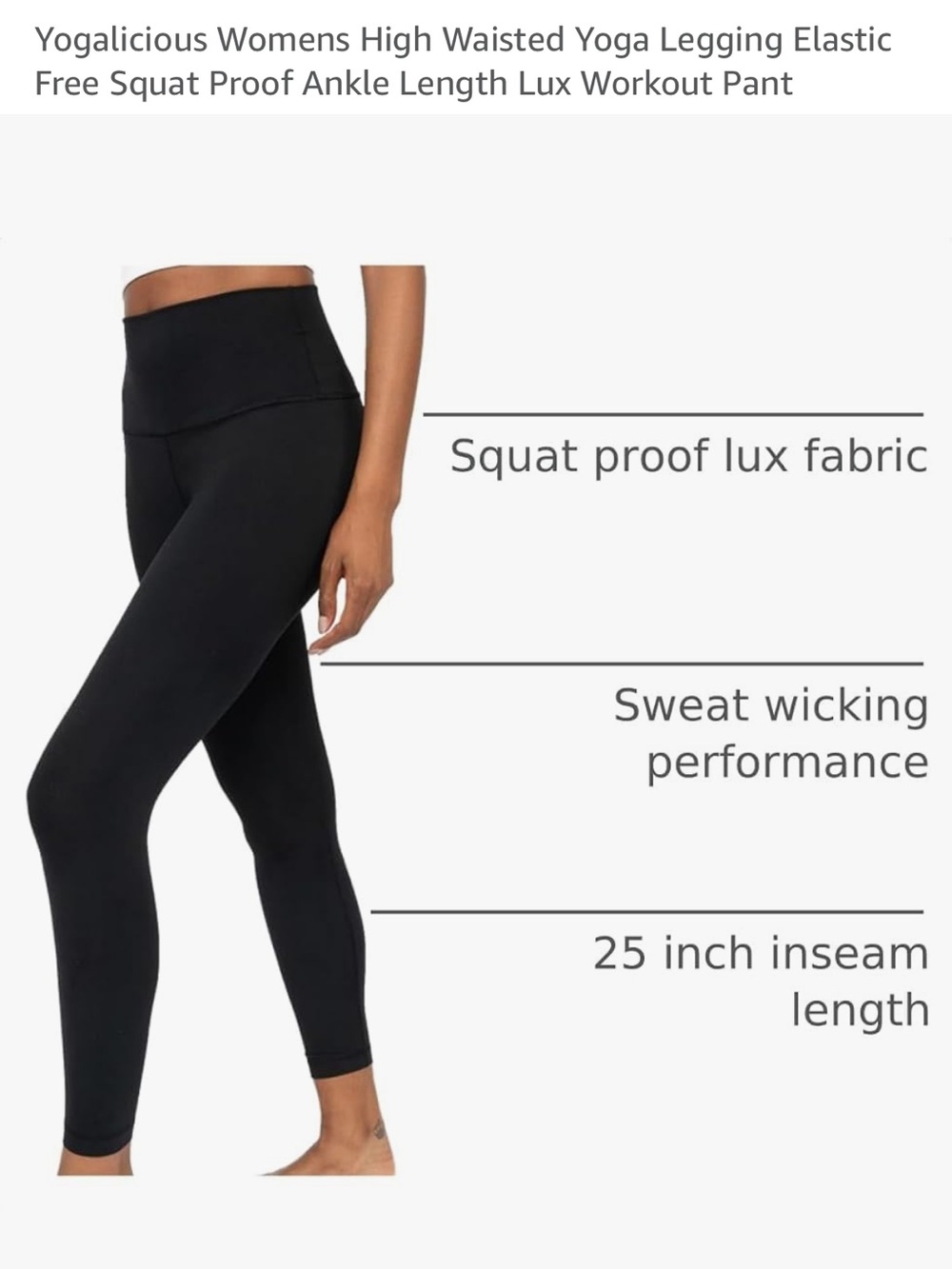 Yogalicious Black High-Waist Workout Leggings